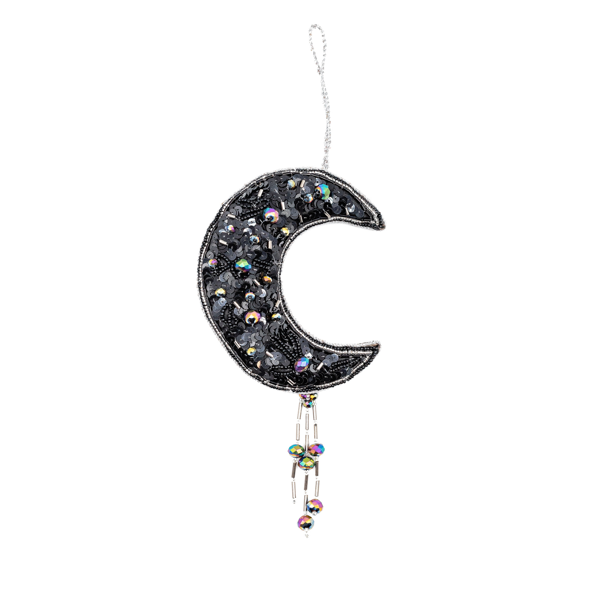 Fabric christmas decoration and tassel Moon,